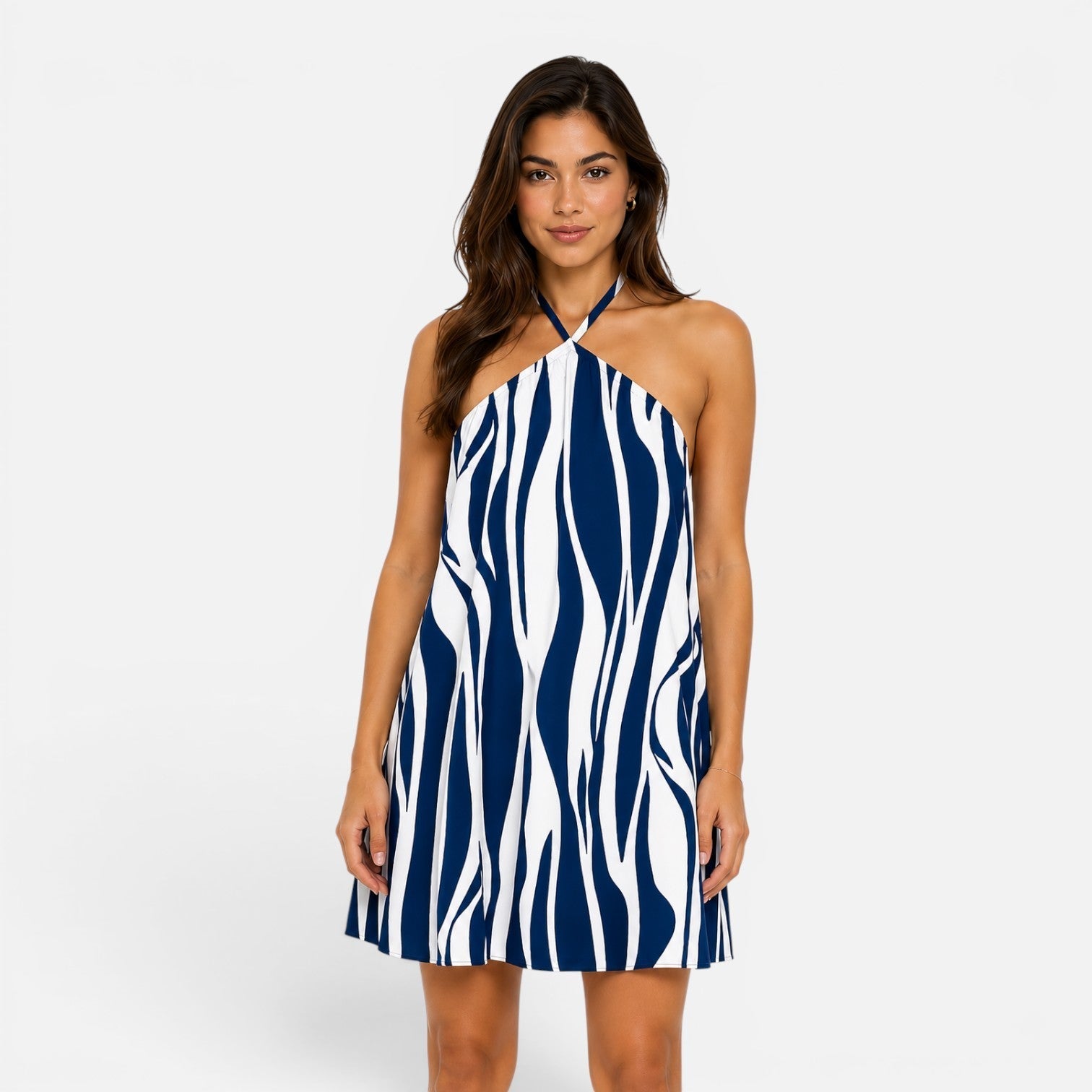 Alejandra | Halter Neck Flowy Mini Dress