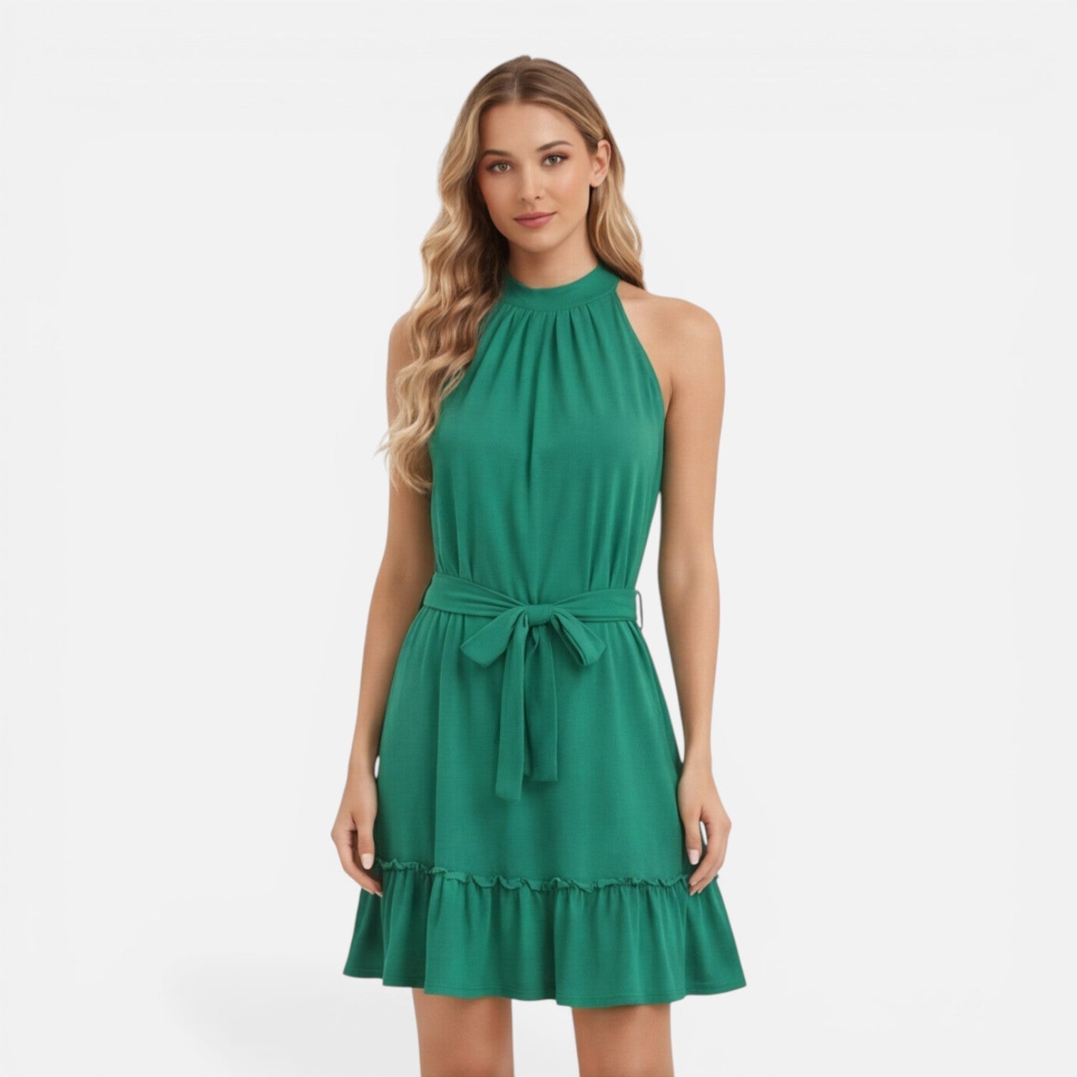 Isabela | Halter Neck Lightweight Mini Dress