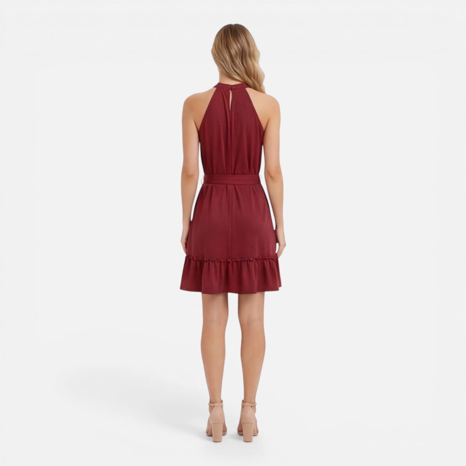 Isabela | Halter Neck Lightweight Mini Dress