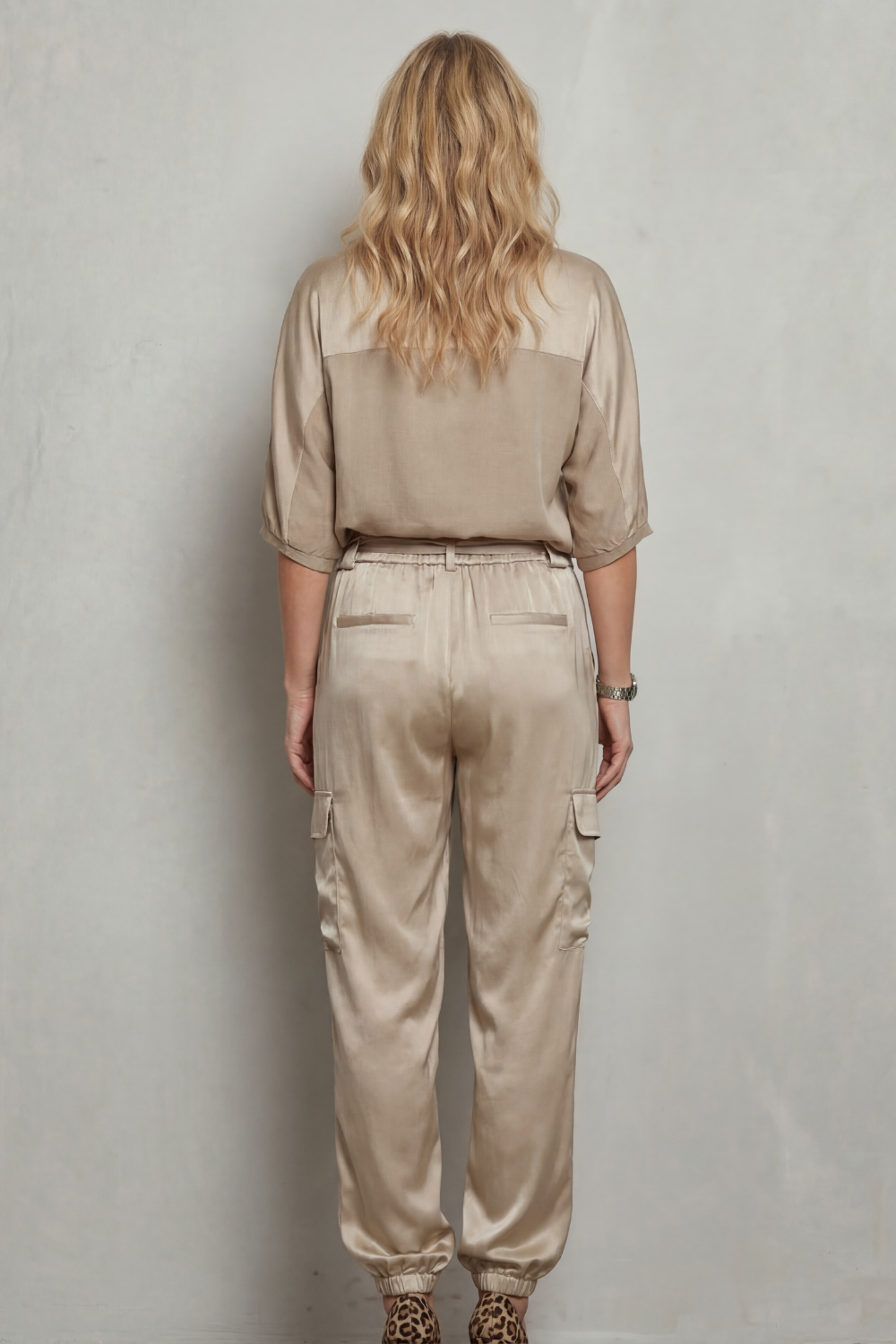Finley | Silky Cargo Short Sleeve Lounge Set