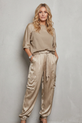 Finley | Silky Cargo Short Sleeve Lounge Set