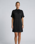 Selene | Batwing Sleeve Pleated Collar Mini Dress