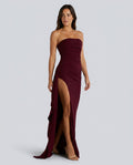 Avrielle | Strapless Thigh-High Slit Maxi Dress