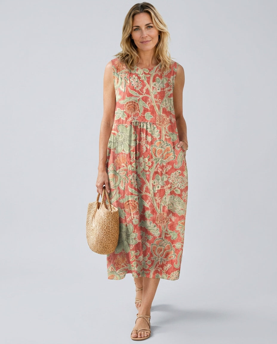 Anovia | Sleeveless Floral Midi Dress