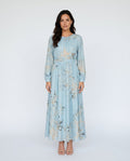 Saskia | Abstract Print Satin-Look Maxi Dress