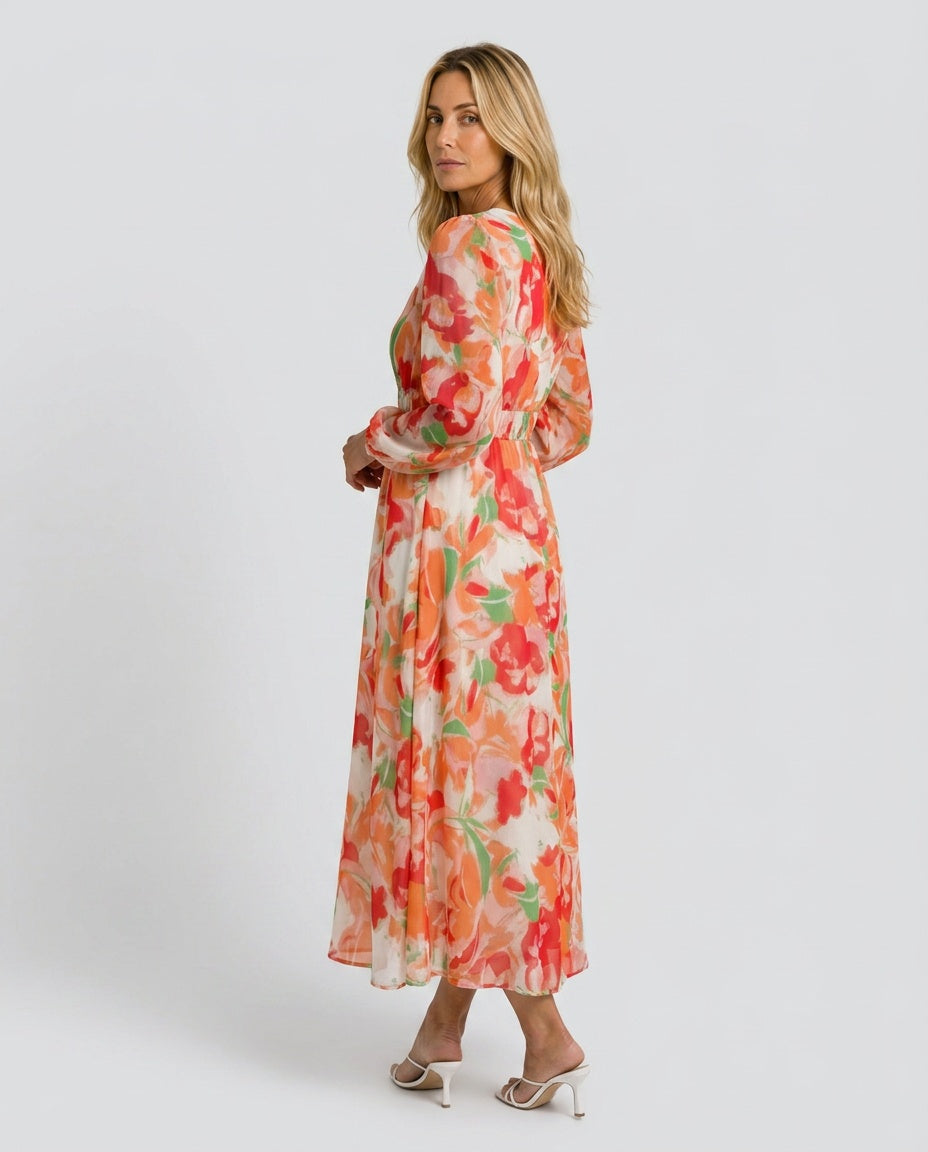 Coralie | Long Sleeve Floral Maxi Dress