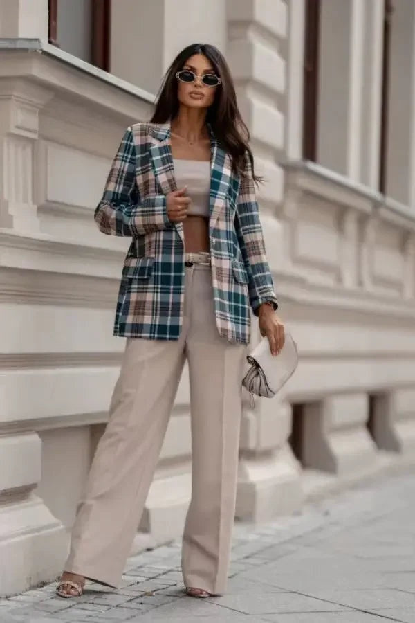 Kira | Checked Elegant-Fit Blazer