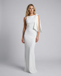 Nina | Off-White Knot Detail Maxi Dress