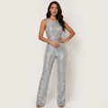 Harlow | Backless Glitter Long Jumpsuit