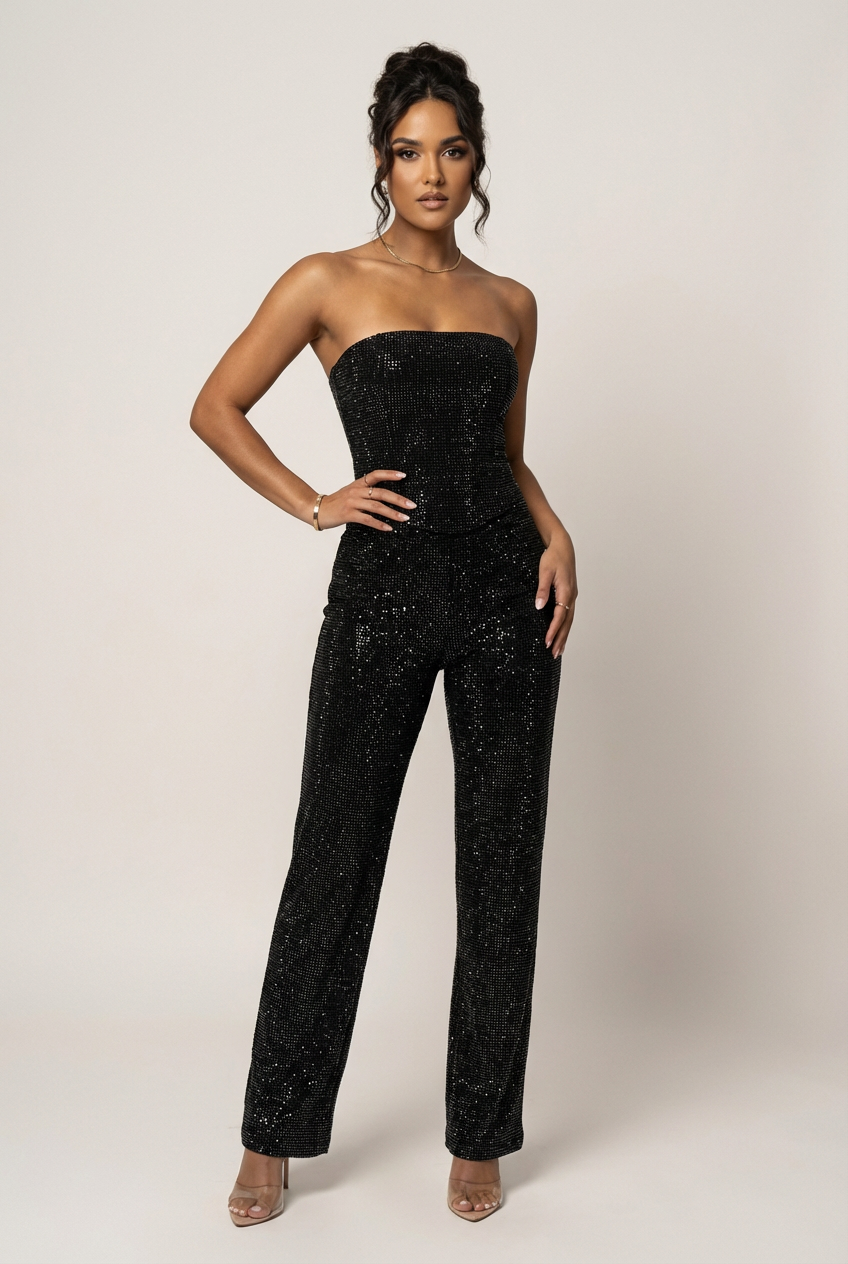 Stelline | Strapless Glitter Two-Piece Set