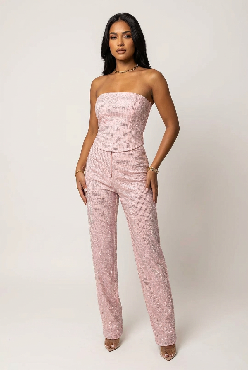 Stelline | Strapless Glitter Two-Piece Set