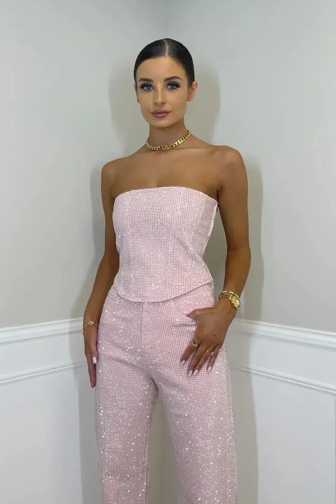 Stelline | Strapless Glitter Two-Piece Set