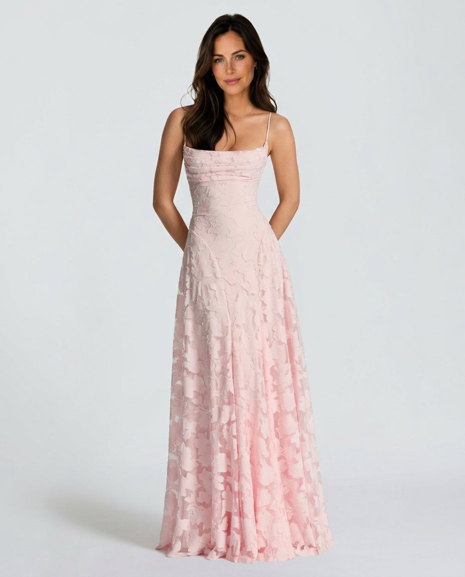 Isolde | Corset Lace-Up Back Maxi Dress