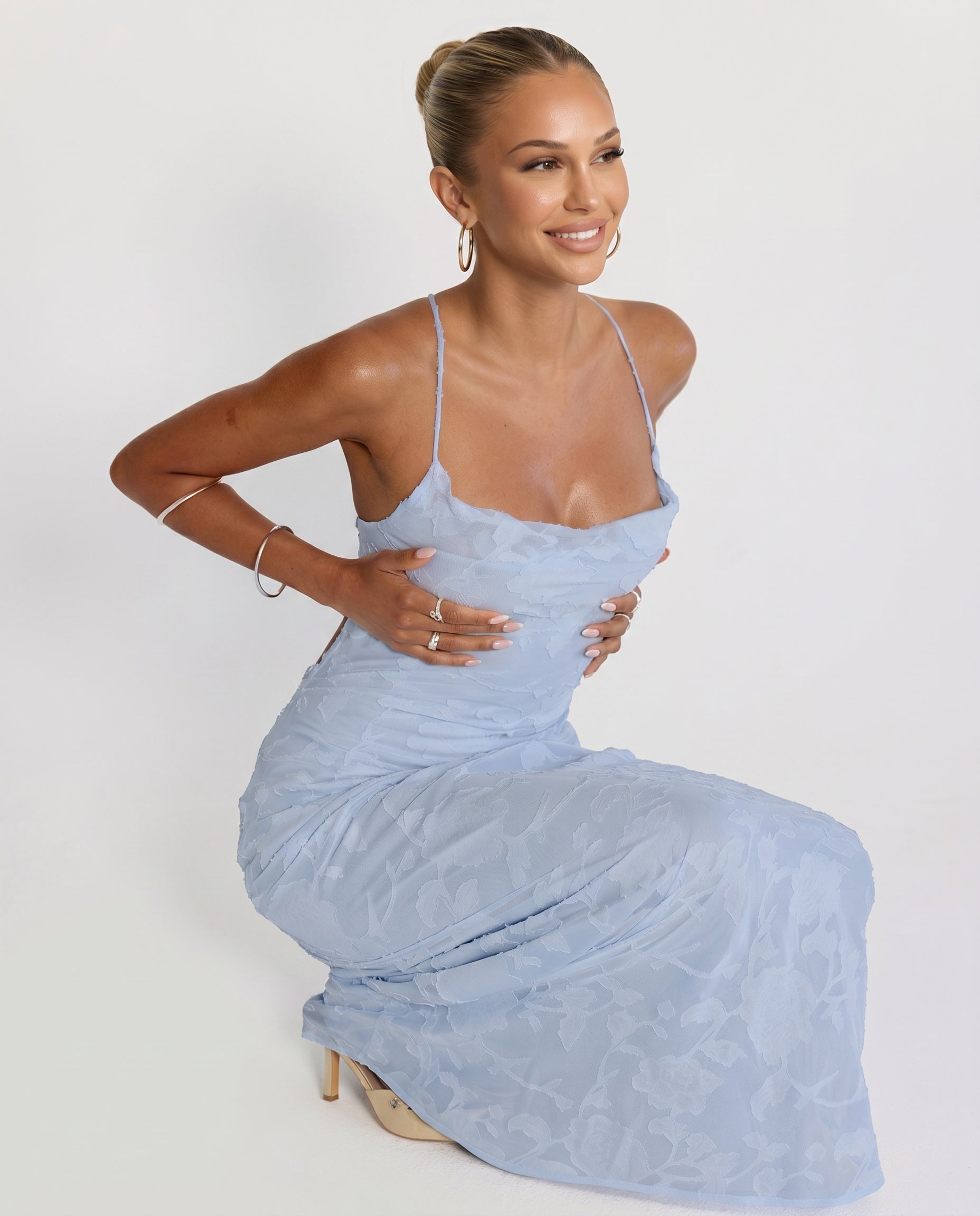 Celena | Burnout Floral Maxi Dress