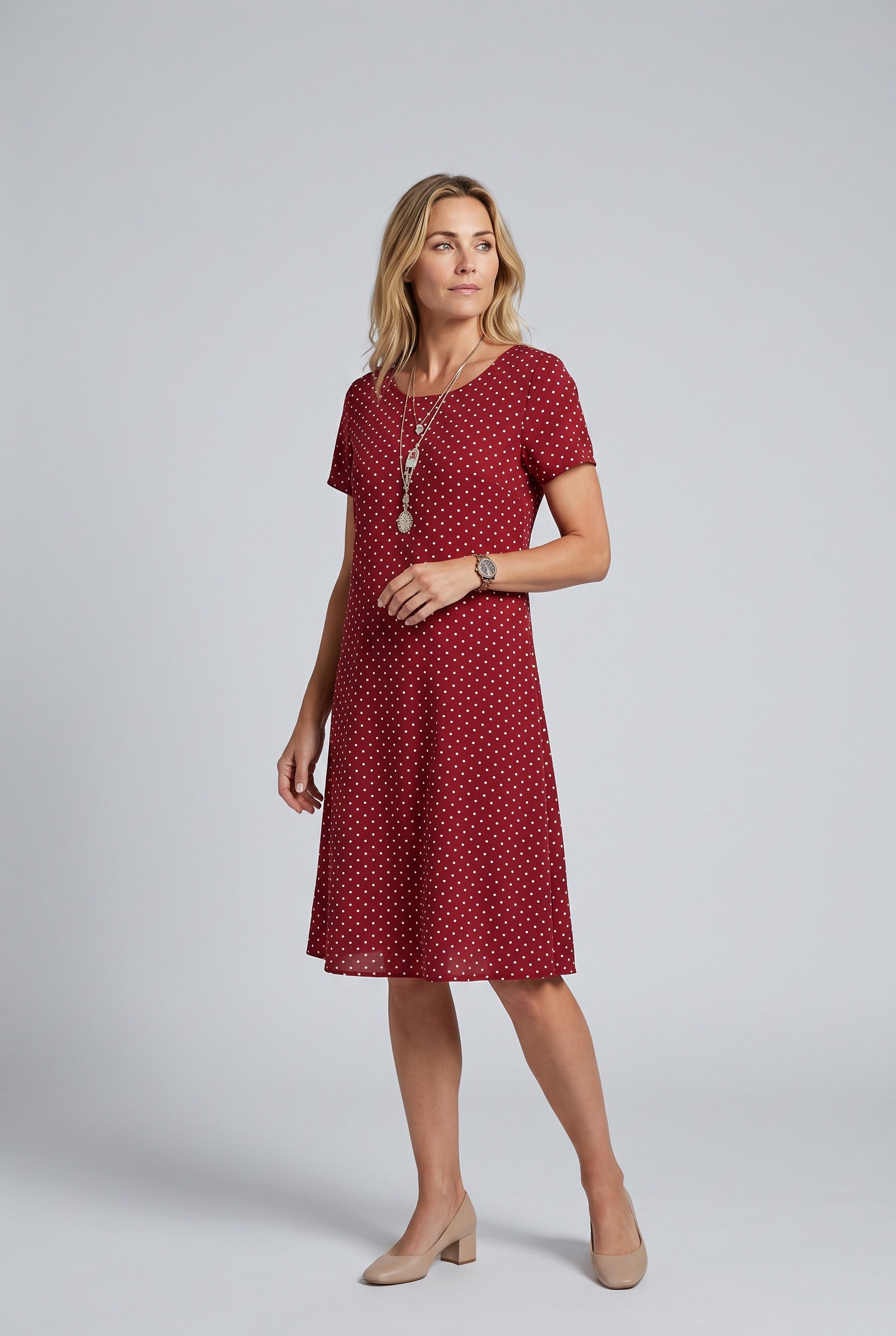 Priya | V-Neck Short Sleeve Midi Dress