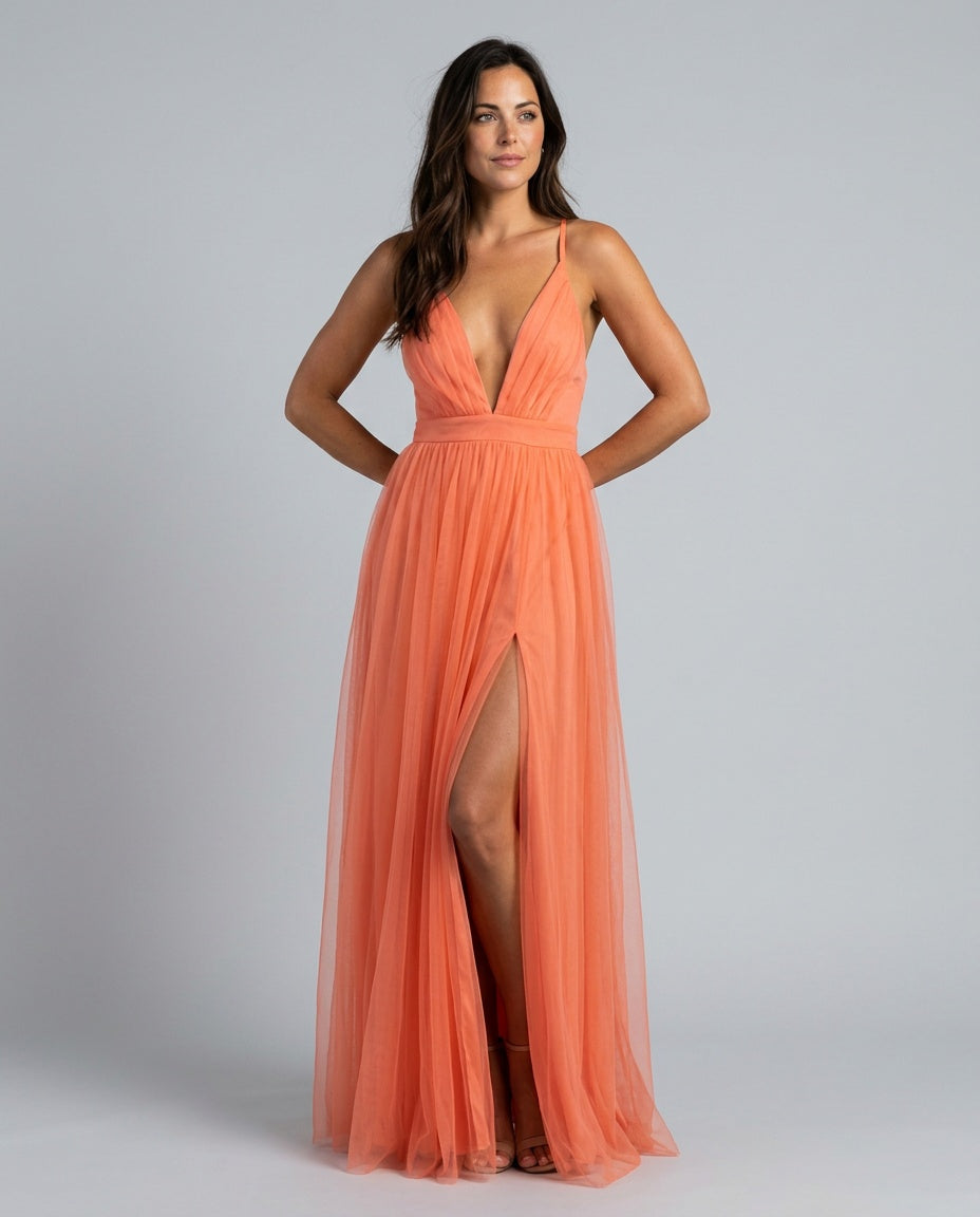 Josephine | Open Back Spaghetti Strap Maxi Dress