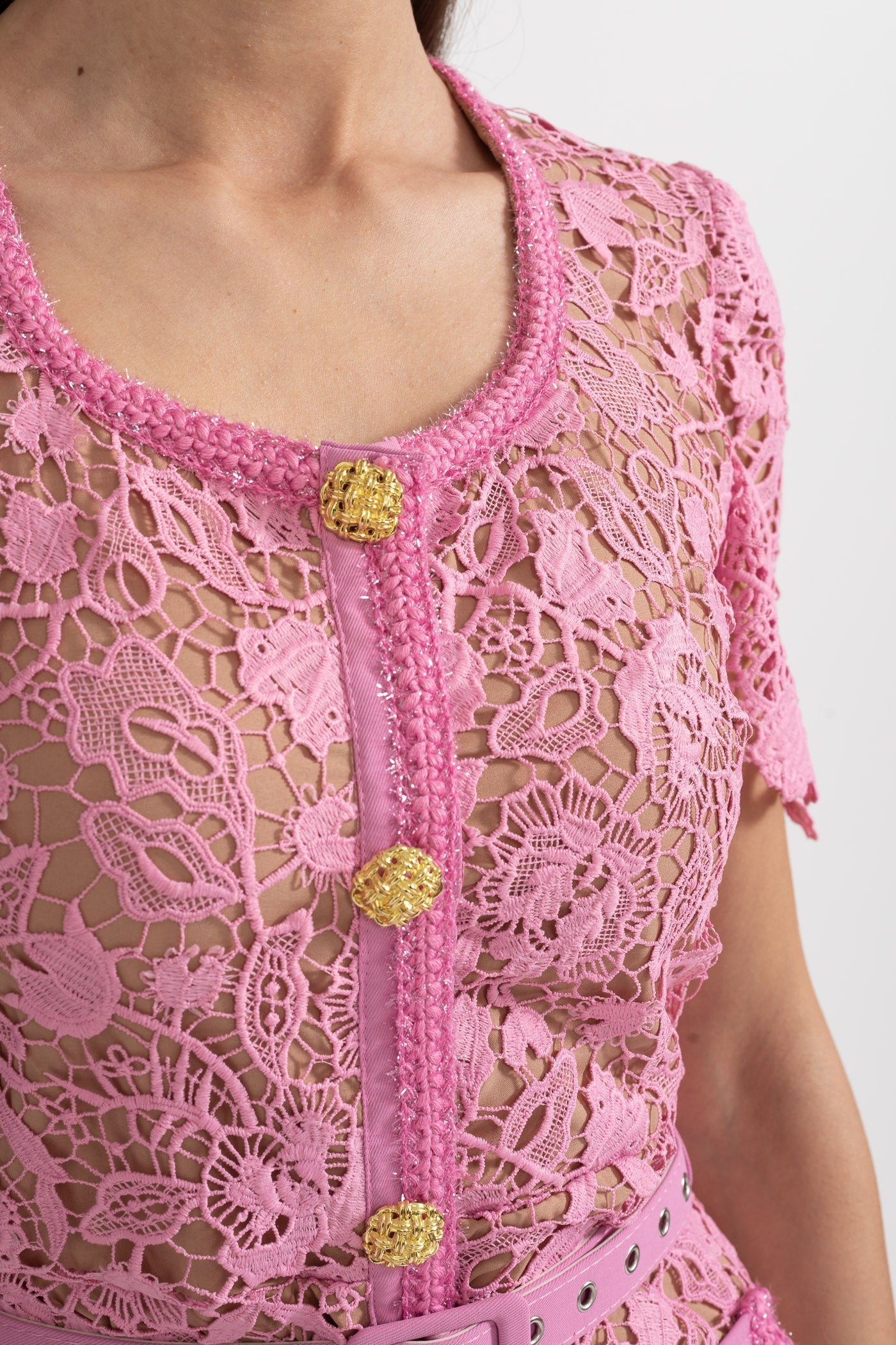 Rosa | Short Sleeve Lace Midi Dress