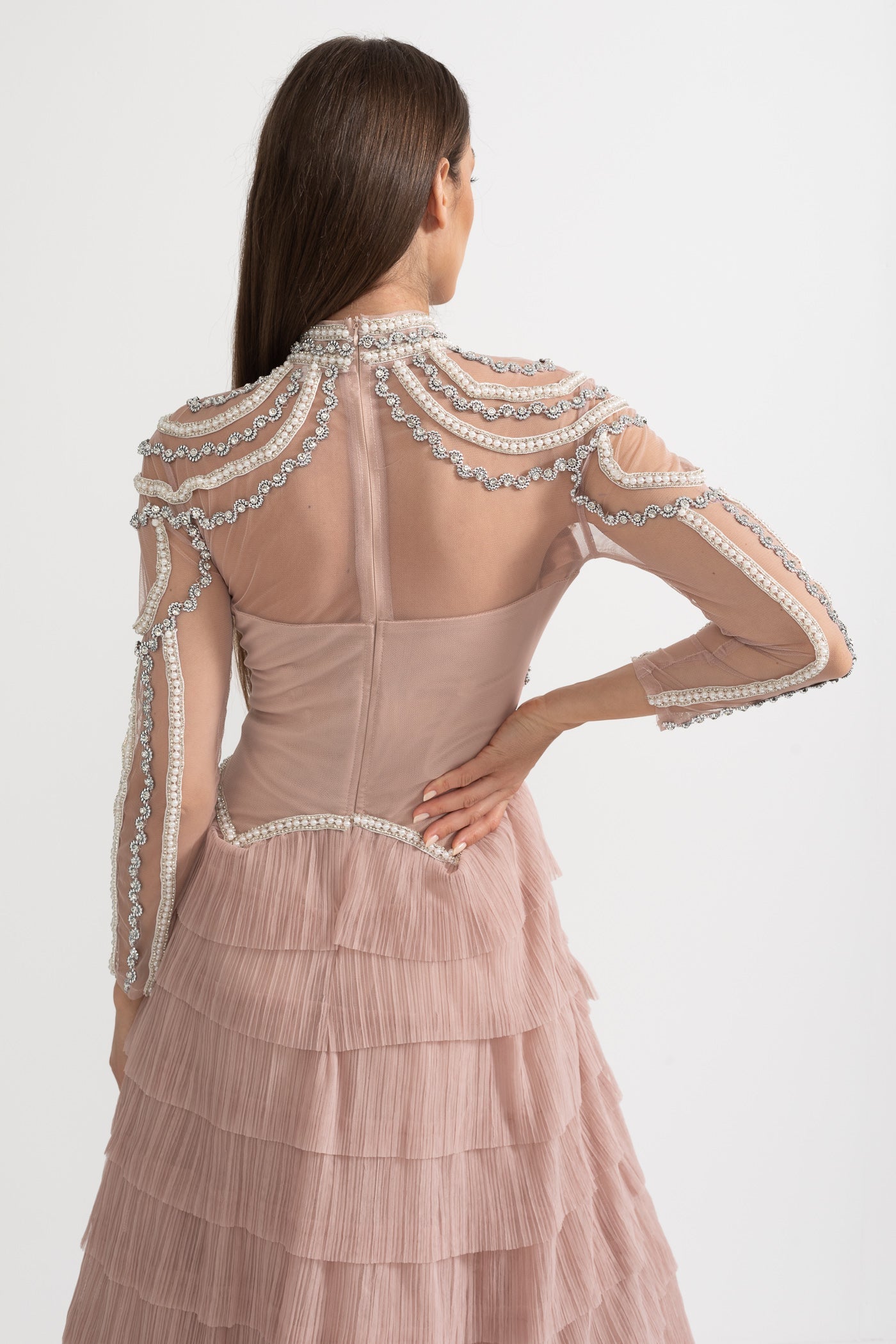 Celestine | Long Sleeve Ruffle Midi Dress