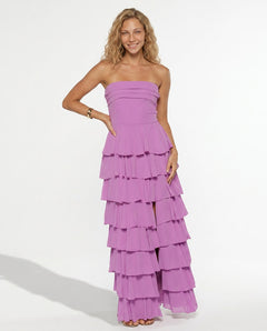 Kira | Strapless Ruffle Maxi Dress