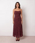 Willa | Floral Lace-Up Spaghetti Strap Maxi Dress