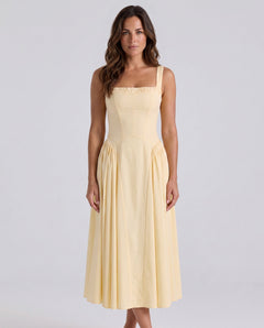 Viola | Gathered Skirt Midi Sundress