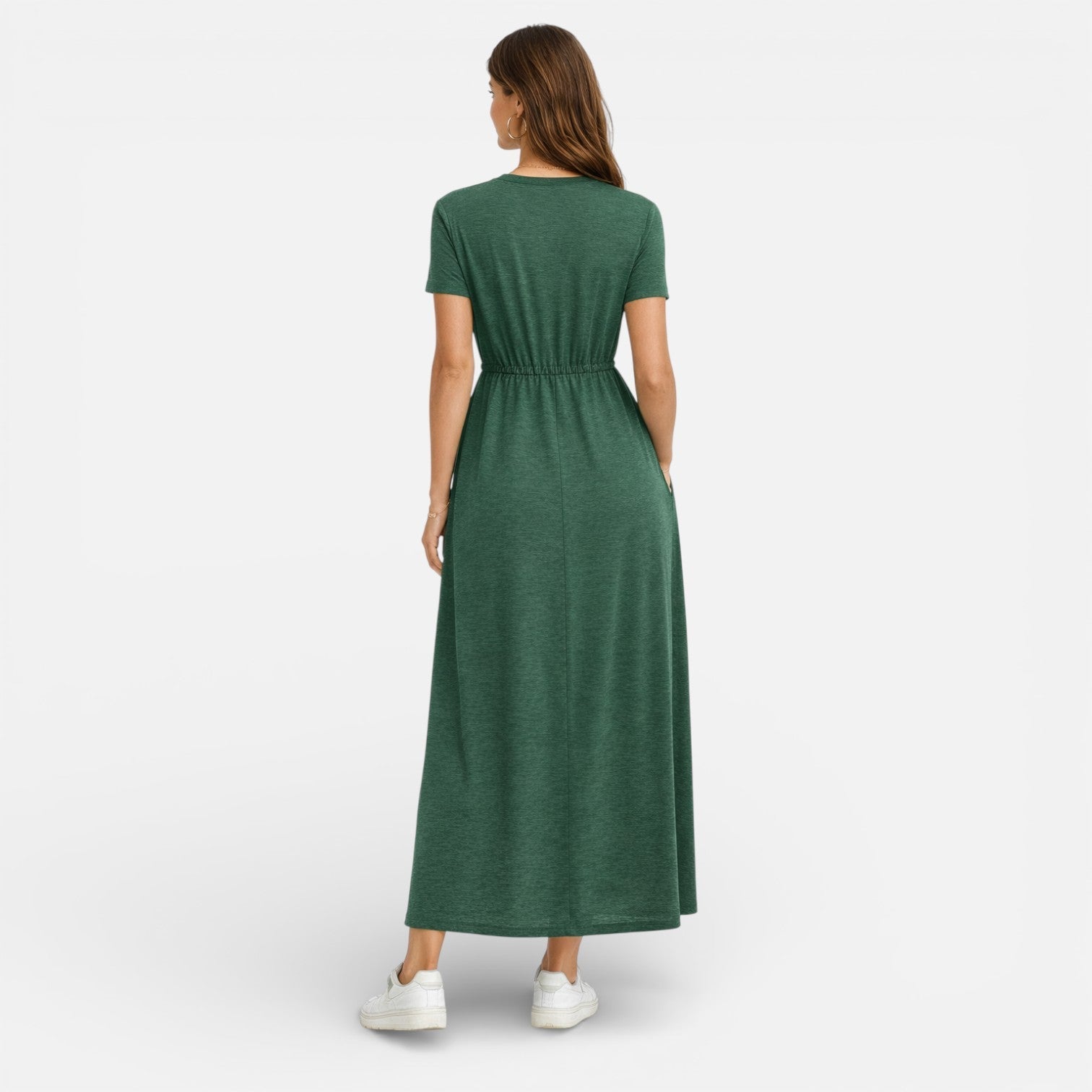 Catalina | Cotton-Blend Short Sleeve Maxi Dress