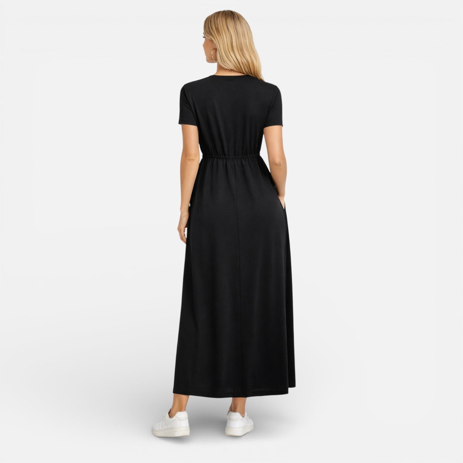 Catalina | Cotton-Blend Short Sleeve Maxi Dress