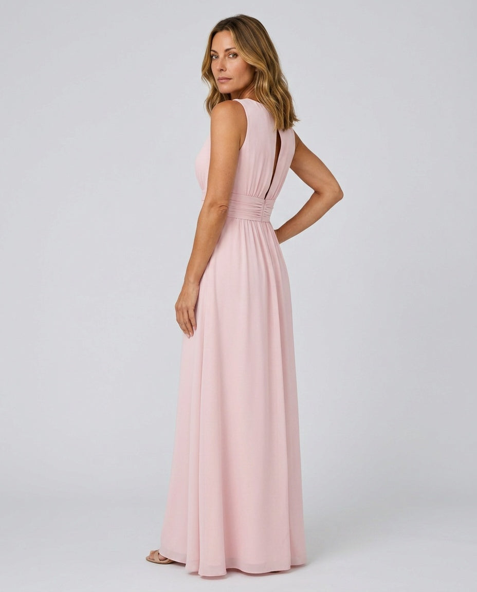 Peyton | Sleeveless A-Line Wedding Guest Maxi Dress