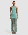Halina | Tassel Halter Neck Maxi Dress