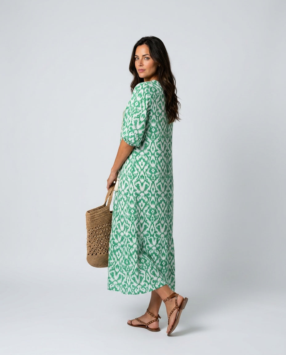 Noor | Floral Print V-Neck Maxi Dress