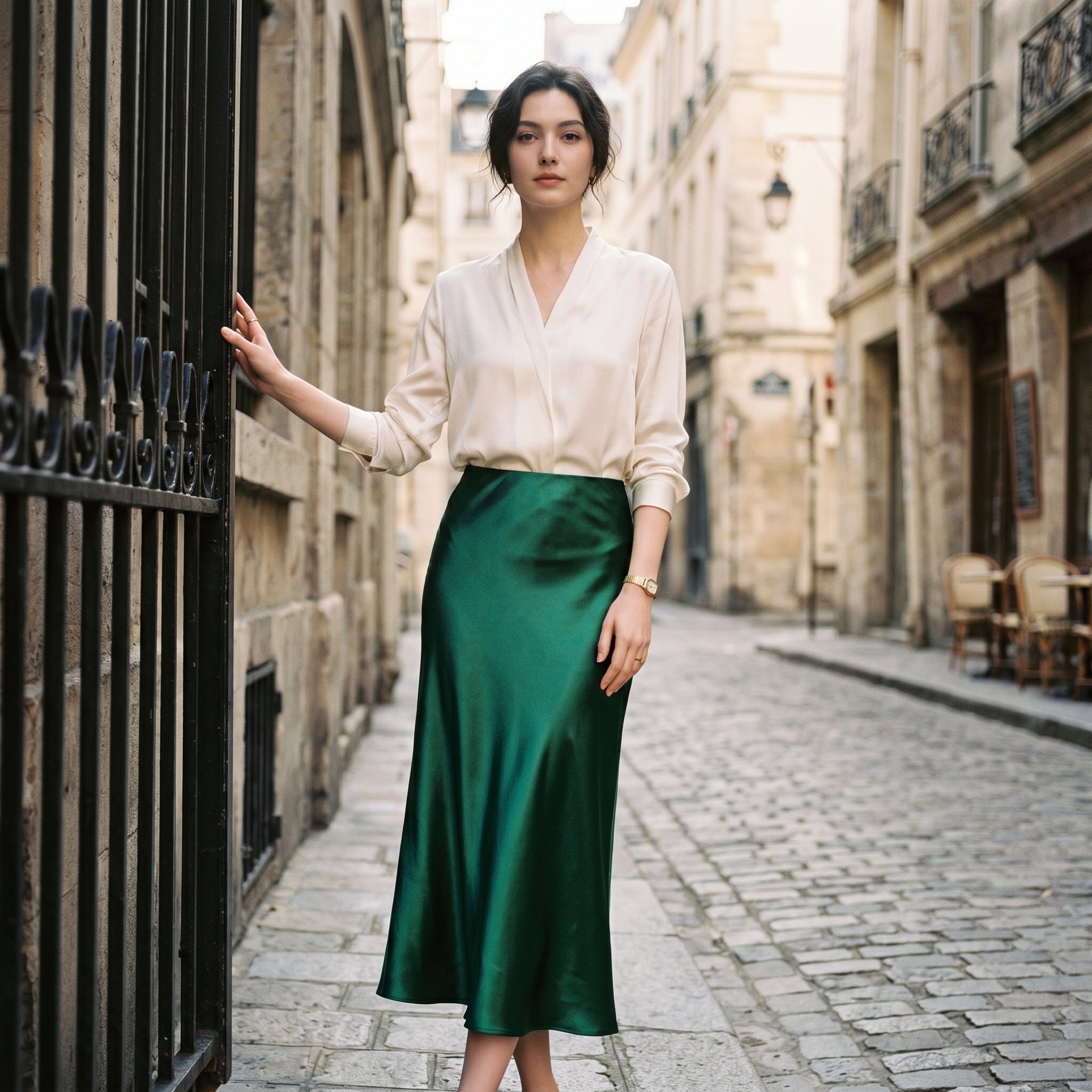 Dahlia | Elastic Waist Midi Skirt