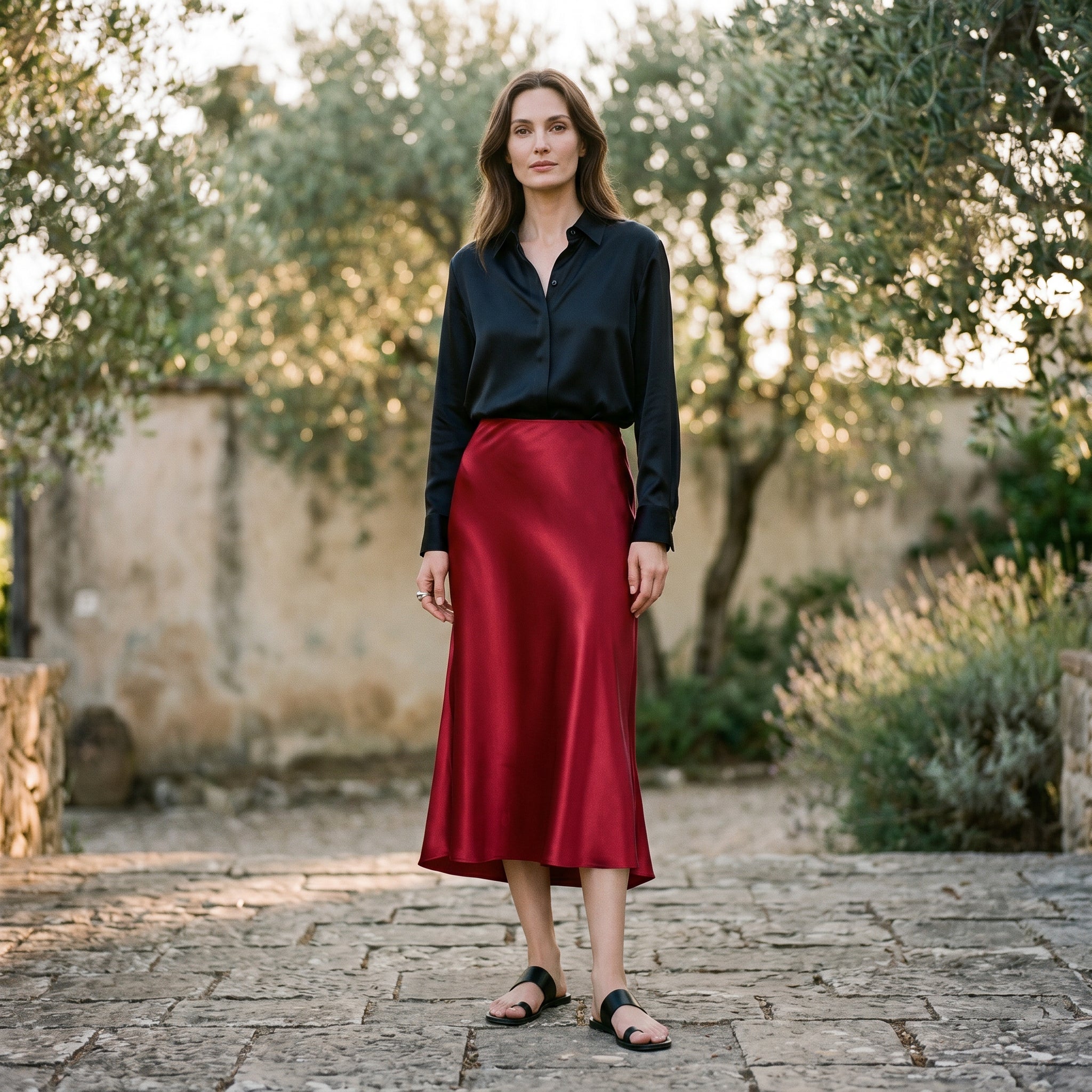 Dahlia | Elastic Waist Midi Skirt