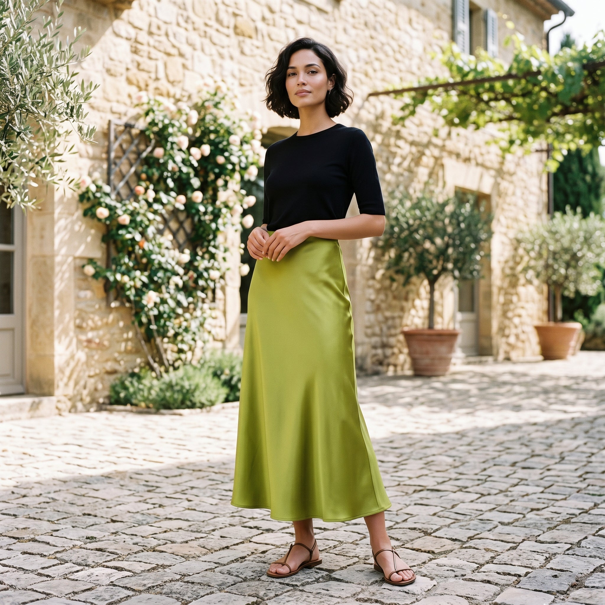 Dahlia | Elastic Waist Midi Skirt