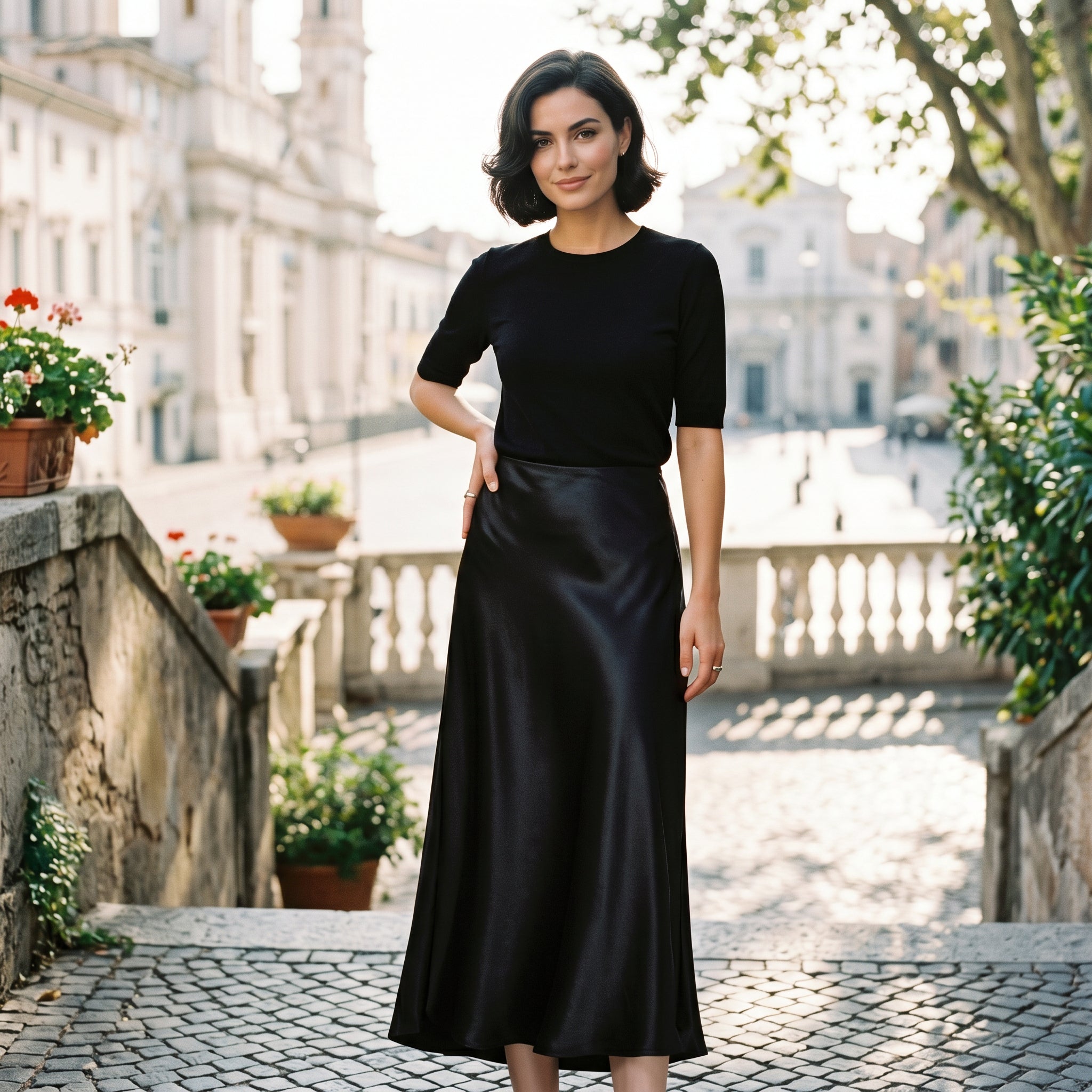 Dahlia | Elastic Waist Midi Skirt