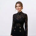 Vivienne | Floral Lace High Neck Blouse