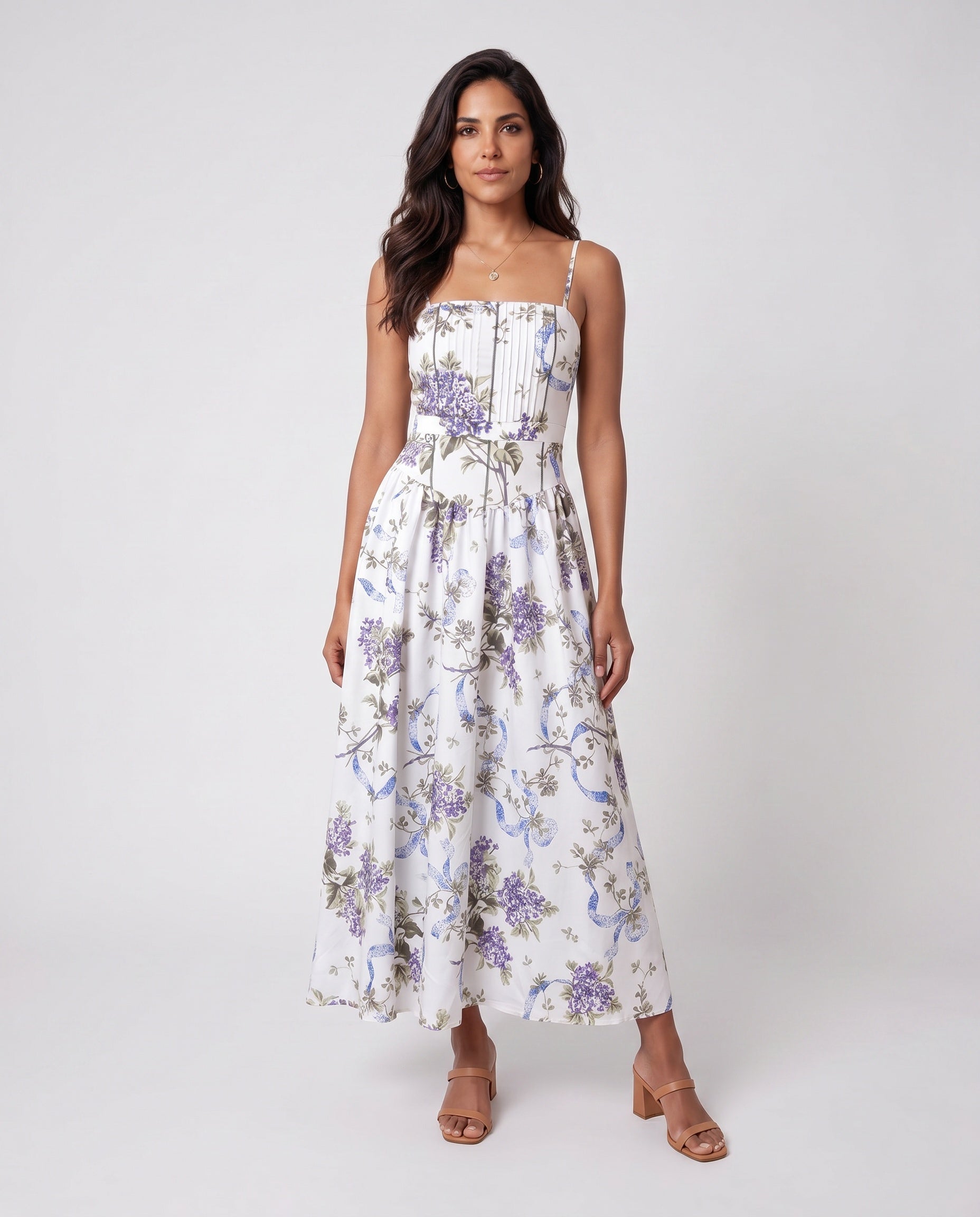 Orla | Pleated Spaghetti Strap Maxi Dress