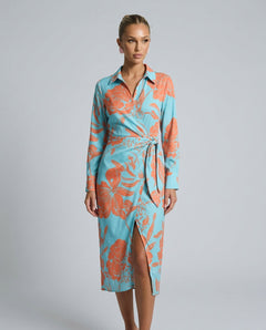Esmee | Wrap Midi Dress in Print & Solid Colours
