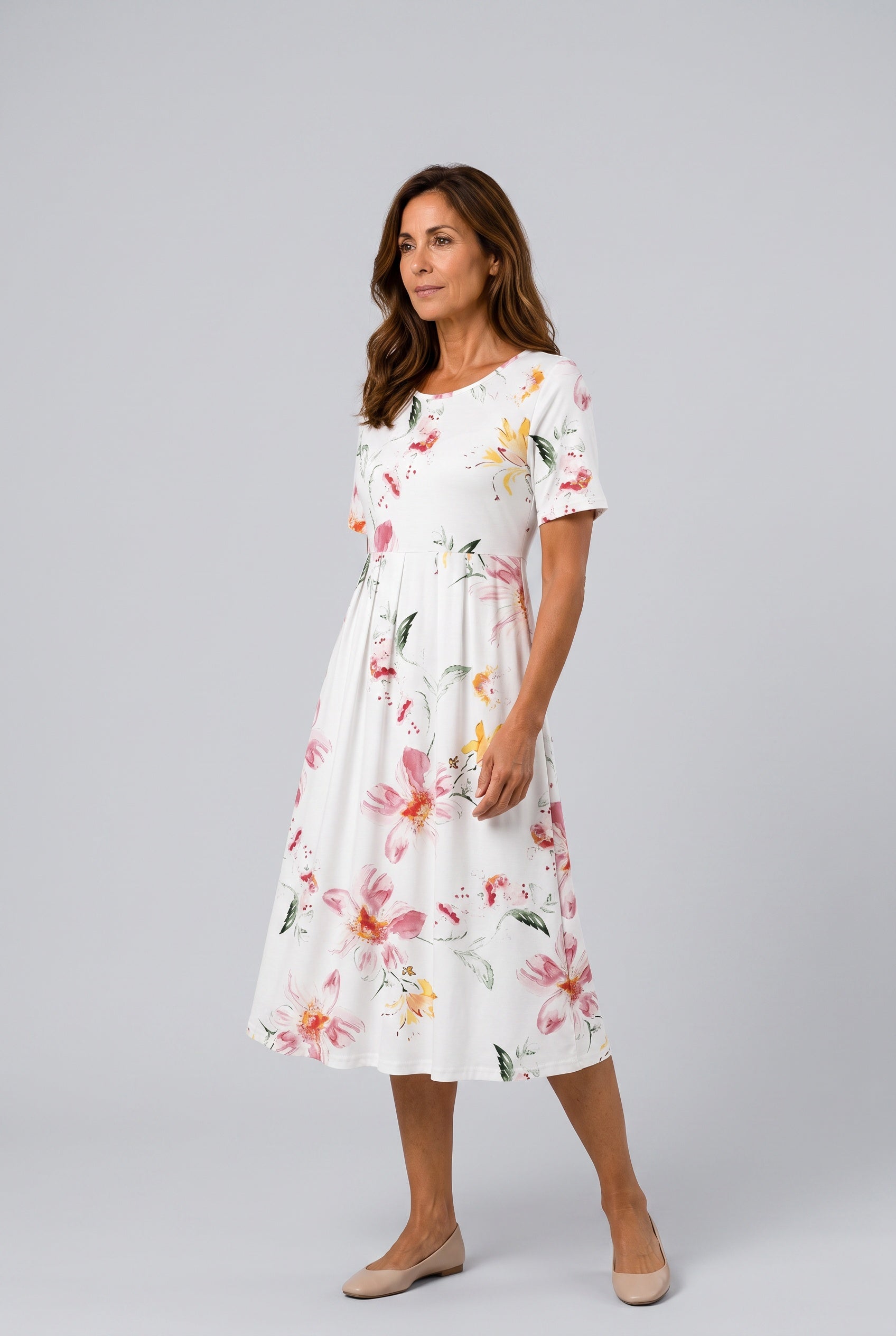 Fiona | Floral Print Relaxed Midi Dress