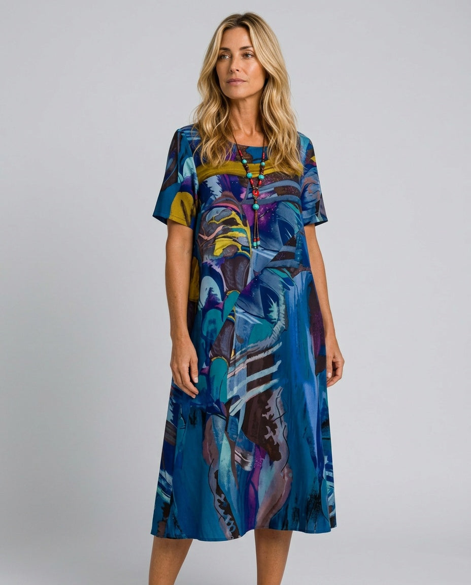 Elin | Relaxed Floral Print Midi Dress