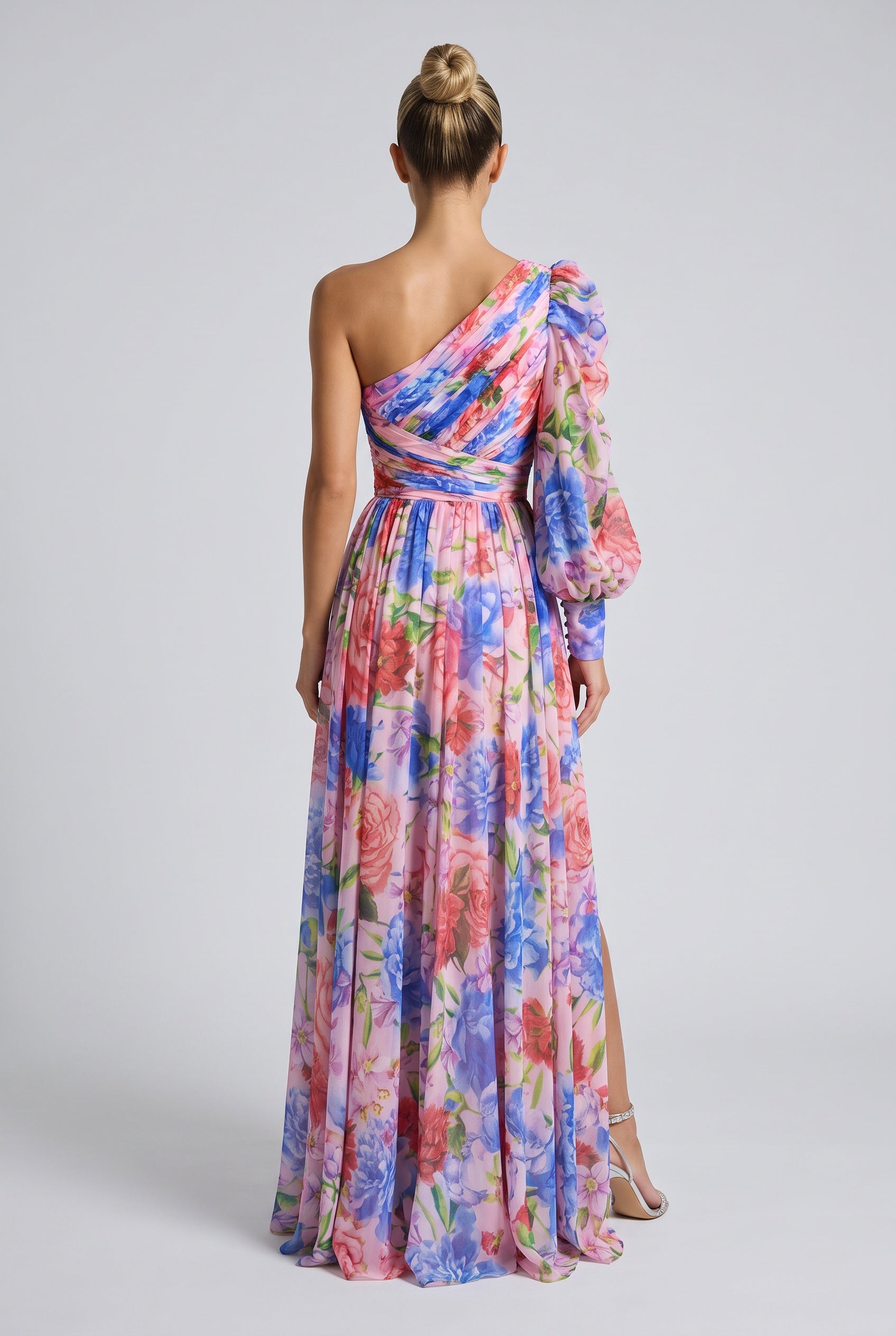 Seraphina | One-Shoulder Floral Split Maxi Dress