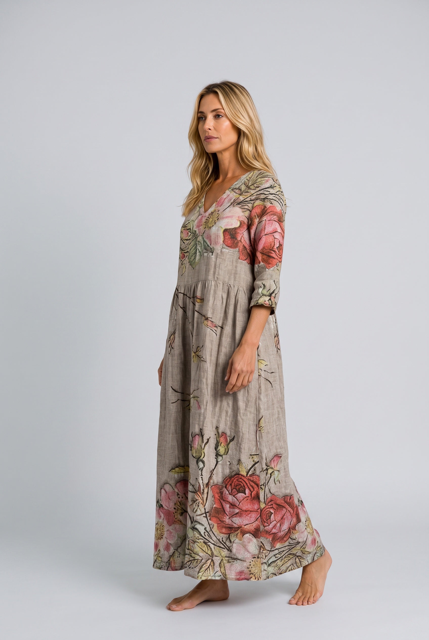 Isolde | Floral V-Neck Maxi Dress