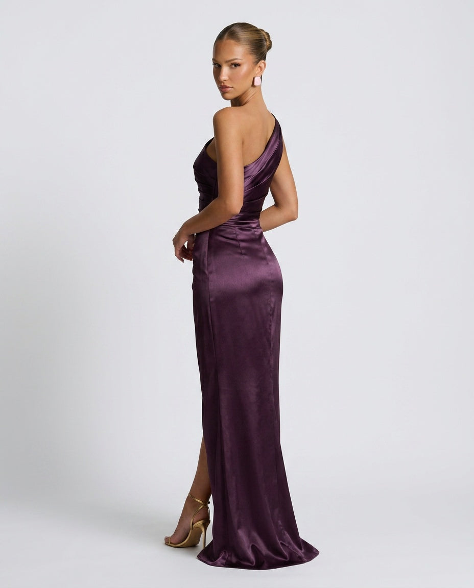 Romy | Satin-Look Side Slit Maxi Dress