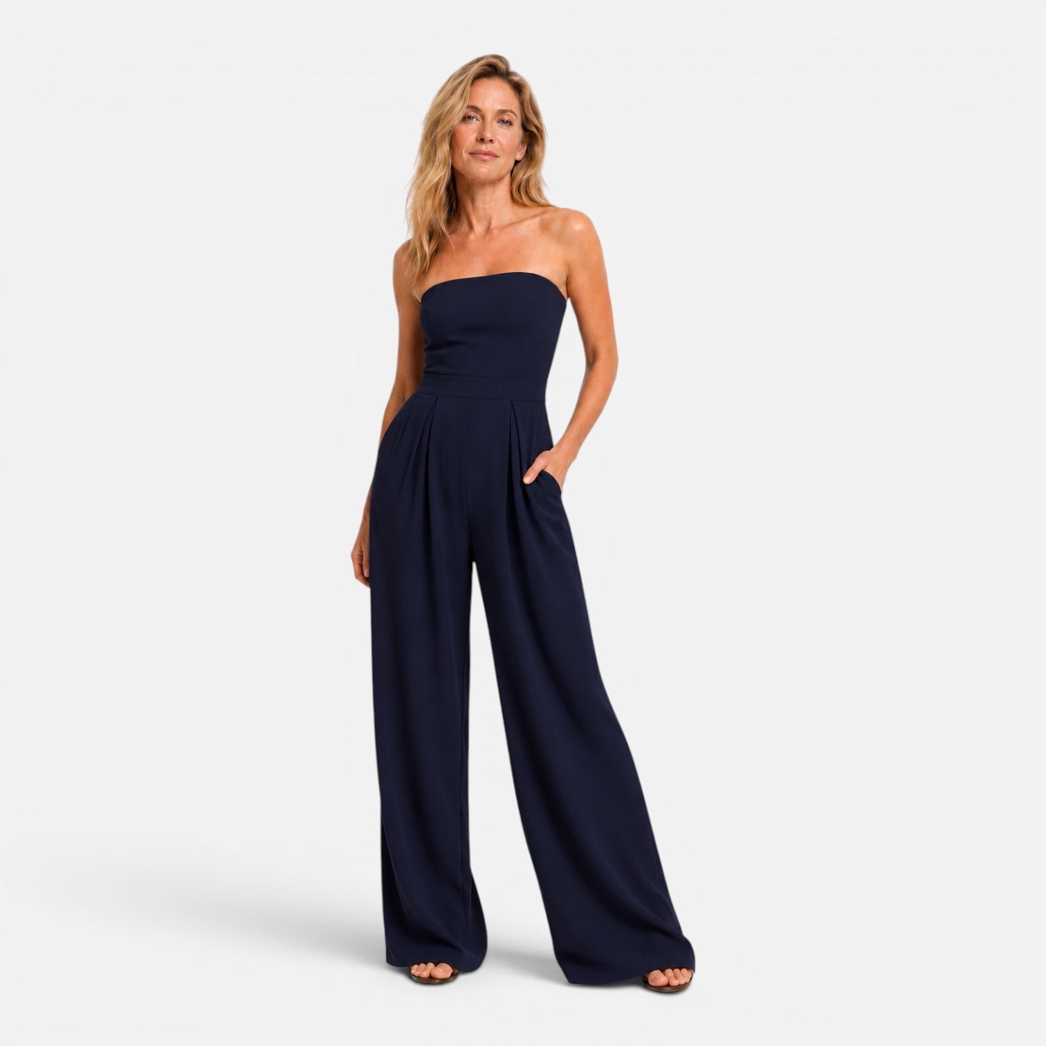Isabela | Strapless Wide-Leg Jumpsuit