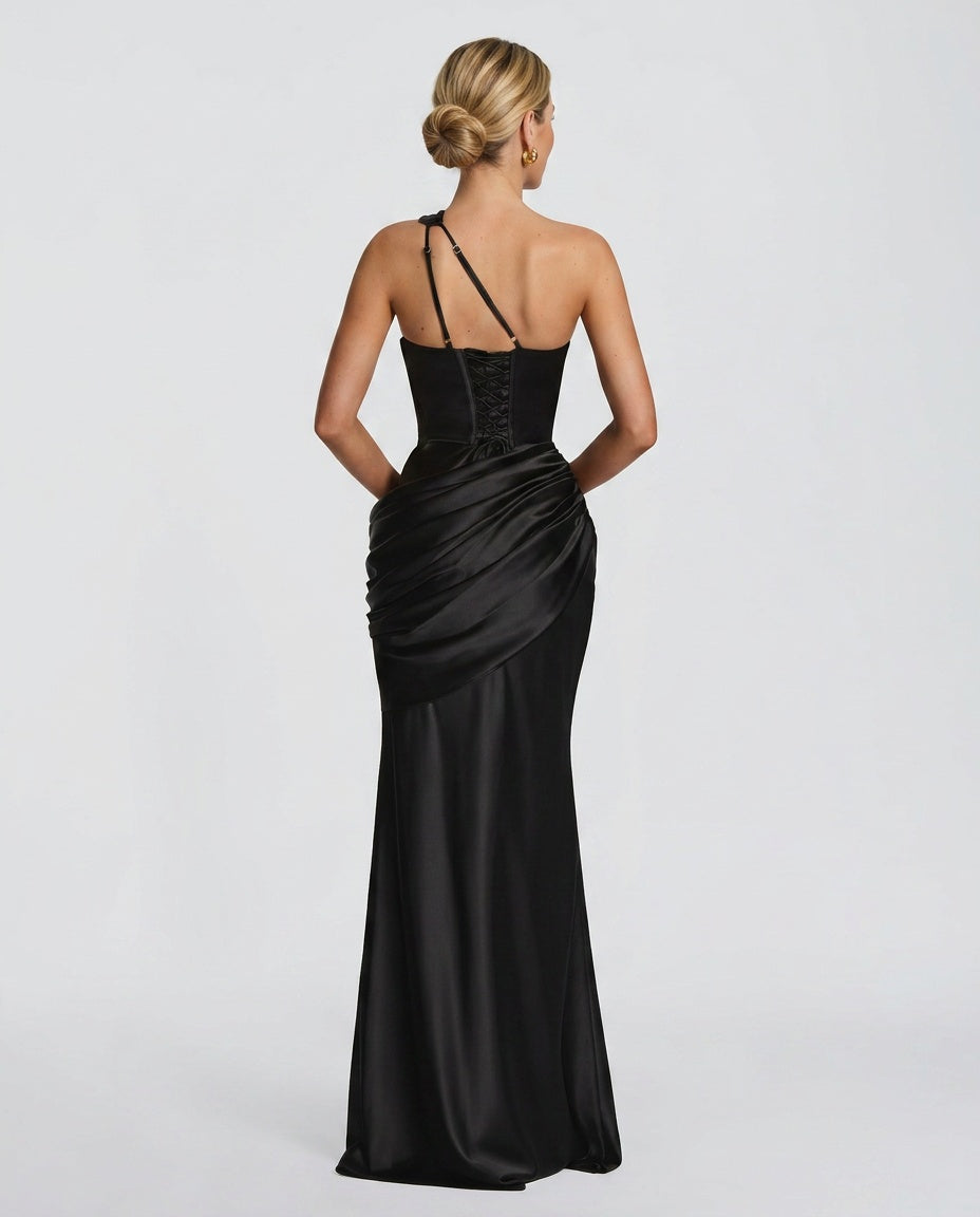 Lena | Cowl Neck Satin-Look Maxi Dress