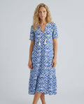Mira | V-Neck Tassel-Strap Puff Sleeve Midi Dress
