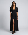 Cleo | Puff Sleeve Fitted Maxi Dress