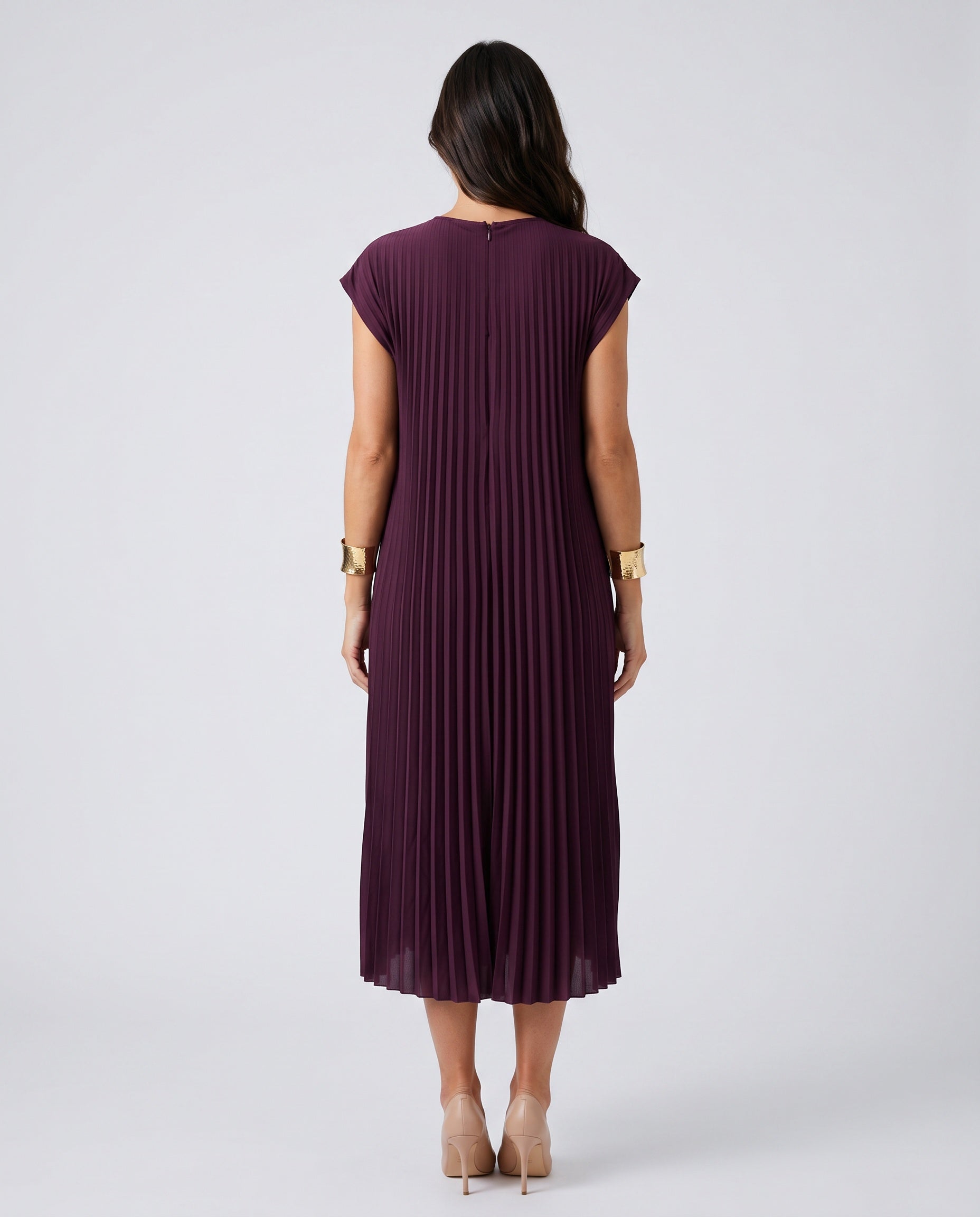 Zara | Pleated Sleeveless Midi Maxi Dress
