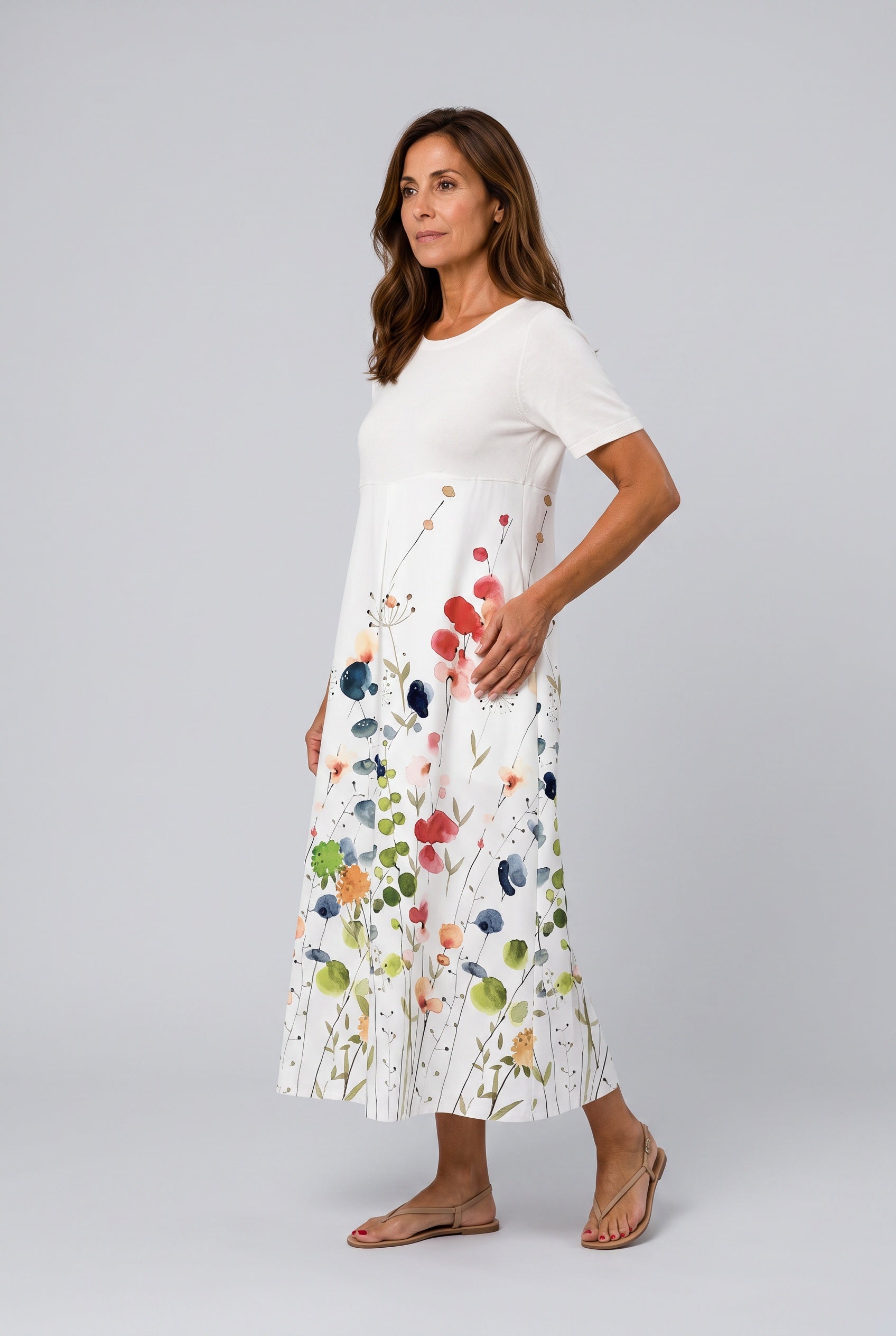 Liv | Floral Short Sleeve Maxi Dress