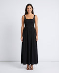 Colleen | Basque Waist A-Line Maxi Dress