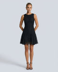 Maris | Boat Neck Backless Lace Mini Dress
